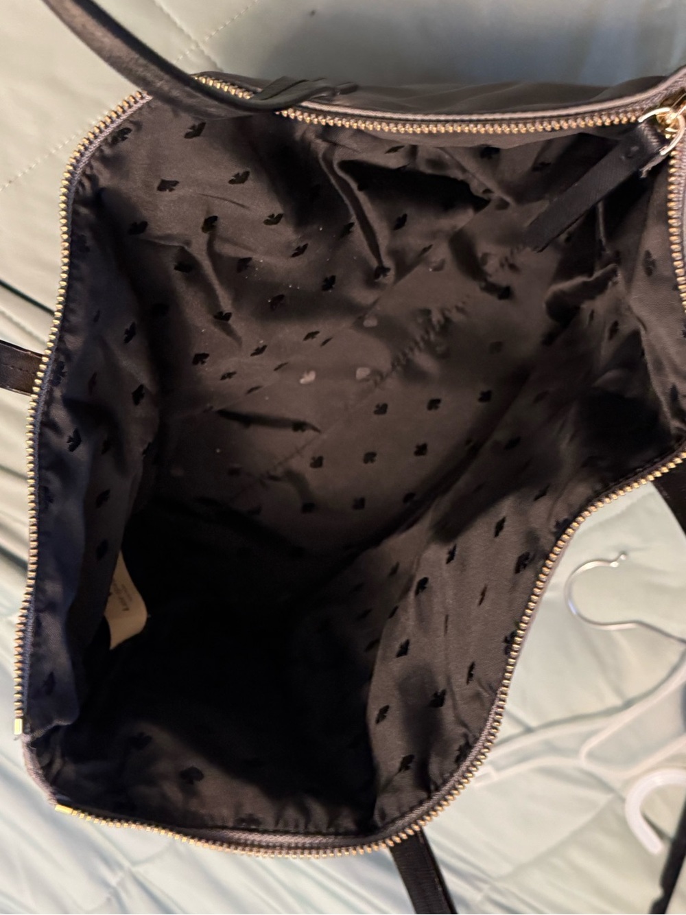 kate spade Lavender Gray Nylon Tote with Black Handles - Picture 5 of 5